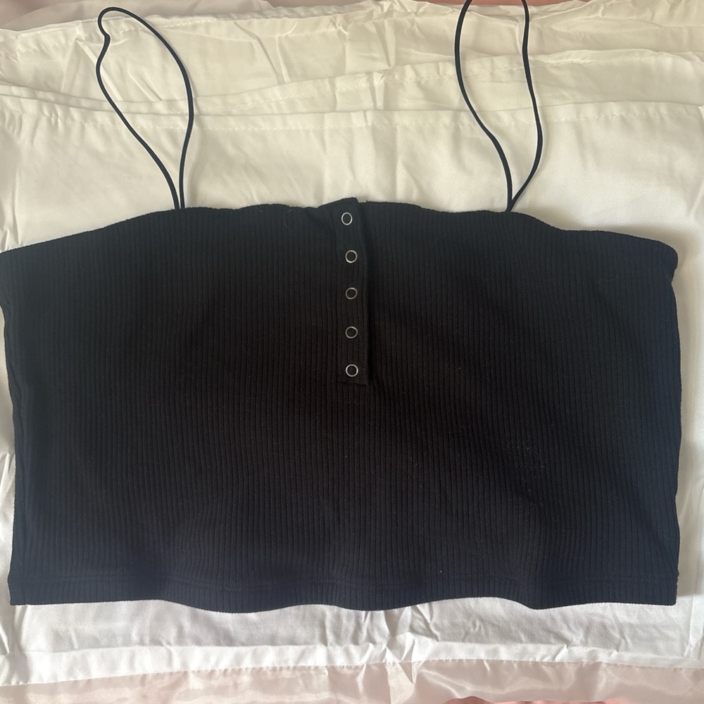 Black Ribbed Women's Top